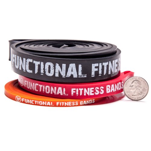 Rubberbanditz Pull Up Assist Bands Set of 3 by Functional Fitness. Heavy Duty Resistance and Assistance Training Bands - color: Combo Packs - #1 Orange, #2 Red, #3 Black