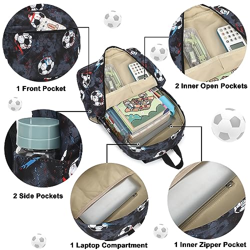 CAMTOP Preschool Backpack for Kids Boys Soccer Backpack Toddler Kindergarten School Bookbags for Age 3-8 - color: Soccer Black