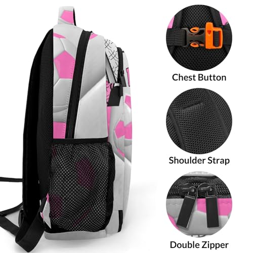 Sport Ball Athlete Player Soccer Fuchsia Primary Elementary School Bags Middle School Book Bags Dinosaur Bookbags for Preschool Child Grandson - color: Fuchsia