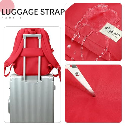 abshoo 32L Backpack for School College Bookbag Middle High School Backpacks Casual Daypack Travel Backpack (Red) - color: Red