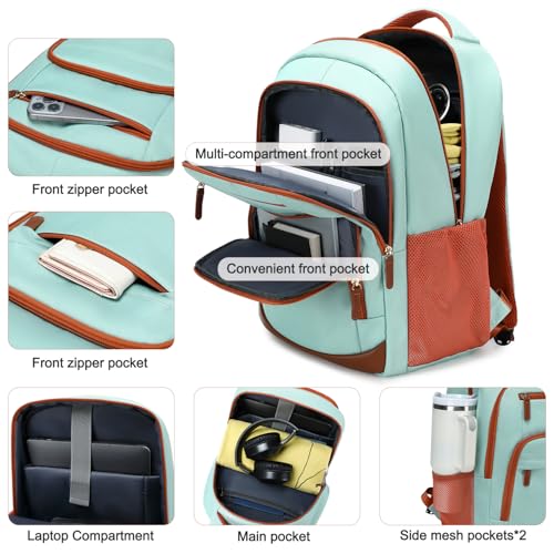 BOVIP Travel Backpack For Men Women,40L Carry On Backpack Flight Approved,TSA Personal Item Travel Bag Fits 17 Inch Laptop,Business Weekender Overnight Daypack Light Green - color: Light Green
