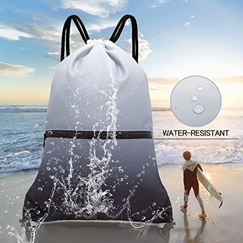 HOLYLUCK Drawstring Backpack Bag Sport Gym Sackpack - color: Gradient Black