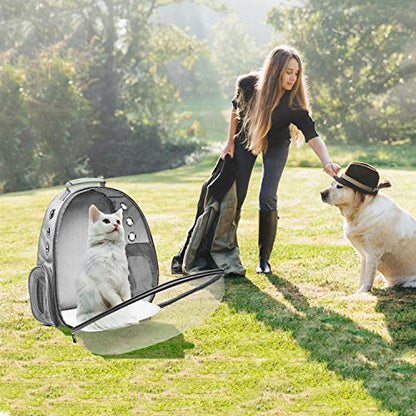 Henkelion Bubble Carrying Bag for Small Medium dogs Cats, Space Capsule Pet Hiking backpack, Airline Approved Travel carrier - Grey - color: Grey