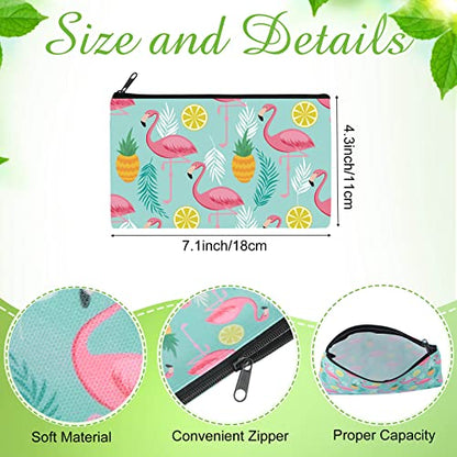 Reginary 20 Pcs Makeup Bags Gifts for Women Canvas Cosmetic Bags with Zipper Bulk Gift for Women Travel Purse Organizer Pouch Accessory, Toiletry Large Capacity, 7 x 4.3 Inch(Summer) - style: Summer