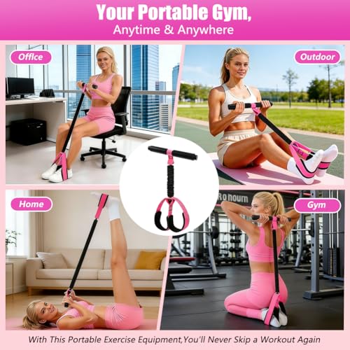 Upgrade 75 LB Pedal Resistance Band with Handle, Multifunction Tension Rope with Thickened Latex Tubes and Soft Foam Fabric Foot Pedal,Puller Resistance Band for Abdomen, Waist, Arm, Core/ABS, Leg