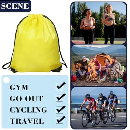 Drawstring Backpack 6PCS Bulk String Backpack Drawstring Bags Sport Gym Cinch Bag Nylon String Bag for Women Men (6PCS) - color: 6pcs