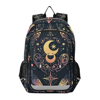 ALAZA Moon Stars Alchemy Witch Laptop Backpack Purse for Women Men Travel Bag Casual Daypack with Compartment & Multiple Pockets - color: Alchemy
