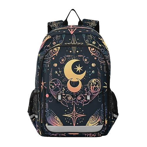 ALAZA Moon Stars Alchemy Witch Laptop Backpack Purse for Women Men Travel Bag Casual Daypack with Compartment & Multiple Pockets - color: Alchemy