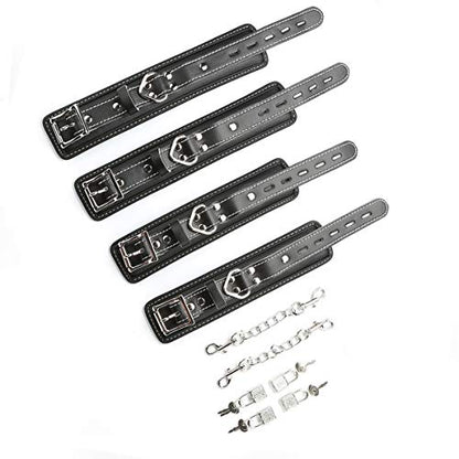 2026 Upgraded Heavy Duty Expandable Spreader Bar – Adjustable PU Straps for Pilates, Yoga - style: Black+BlackLZ
