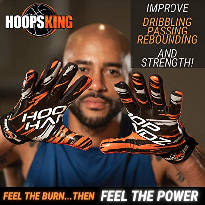 HOOPSKING Hoop Handz Basketball Weighted Training Gloves (Anti-Grip), Over 3 lbs. Per Pair, More Powerful Dribbling - size: Adult Extra-Large