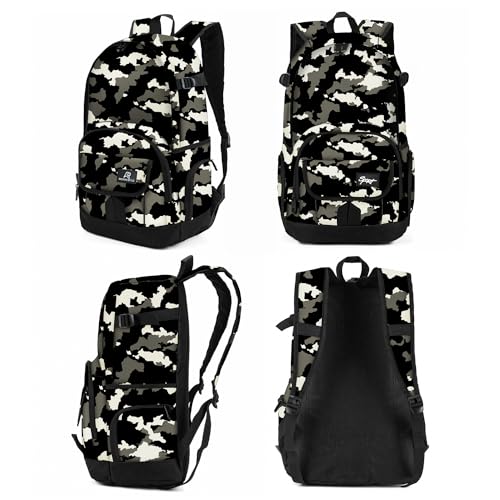 rickyh style School Backpack Travel Bag for Men & Women Lightweight College Back Pack with Laptop Compartmen - color: 04heibai