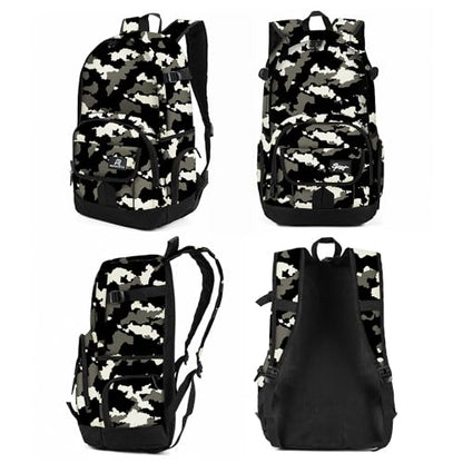 rickyh style School Backpack Travel Bag for Men & Women Lightweight College Back Pack with Laptop Compartmen - color: 04heibai