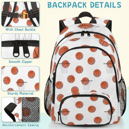 Basketball Laptop Backpack for Women Men, White Work Travel Computer Backpacks, 18.3 Inch Large Computer Nurse Teacher Bags Casual Daypack - color: Multicolor 15