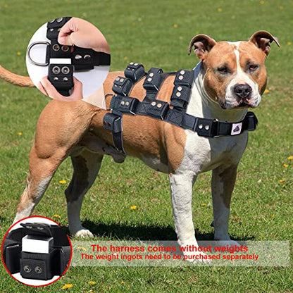 Dog Harness for Small Medium Large Dogs No Pull, Dog Weighted Vest, Tactical Dog Harness for Pit Bulls with Pockets (Adjustable Weight) - Weight Loss, Exercise, Walking, Muscle - size: Size S/Dog's Waist 23.5"-28.5"