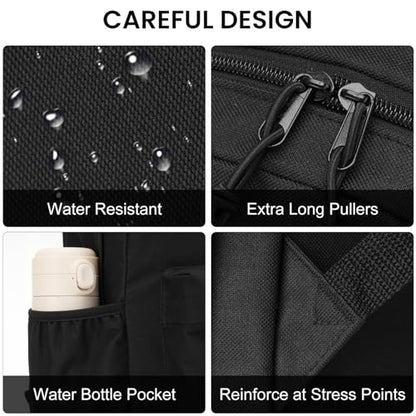 10 PCS Black Backpack for School Teens Boys Girls, Lightweight Casual Backpacks for Men and Women, Classic Basic Water Resistant Casual Daypack, 15.6 Inch Laptop Bookbag for College High School Work - size: 10Pcs-15.6 Inch