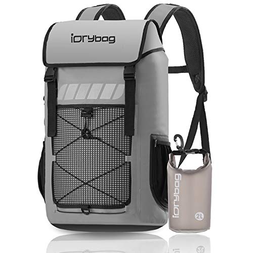 IDRYBAG Waterproof Backpack for Men 25L/45L, Dry Bags Kayak, Dry Backpack Camping Hiking - color: Gray, size: 25L