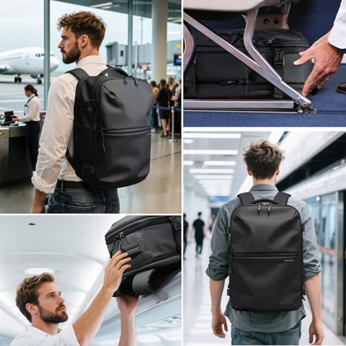 BANGE Travel Backpack with Vacuum Pocket and TSA lock version can hold 15.6 inch Laptop suitable Overnight Flight Approved Anti-theft Bag - color: Black With Air Pump