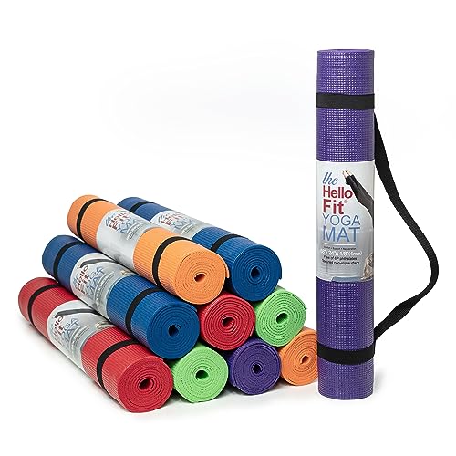 10-Pack Yoga Mat With Carrying Strap, 68" x 24" Non Slip Exercise Mat, 4mm Thick Gym Mat, Bulk Non Toxic Yoga Mats for Home Workout and Studios - color: Assorted