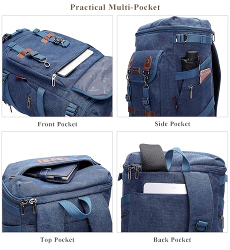 WITZMAN Travel Backpack for Men Women Carry-on Airline Approved - color: Blue