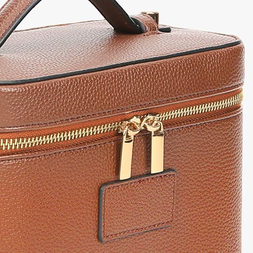 Makeup Bag Vanity Case with Removable Divider Travel Toiletry Bag Portable Cosmetic Bag Makeup Organizer Case (Light Brown) - color: Light Brown