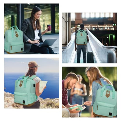 Goloni Small Carry On Travel Backpack with USB Charging Port, Lightweight Water Resistant Mini Carry-on Backpack for Men Women, Compact Personal Everyday Backpack,Green - color: Green
