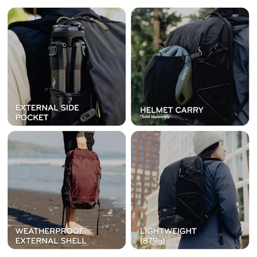 Peak Design Outdoor Backpack 18L, Black, Compact and Lightweight Frameless Daypack, 270-Degree Rear Zip, Ideal for Day Hikes, Hydration, Camera Carry & Commuting, Versatile Backpack for Men and Women - color: Black