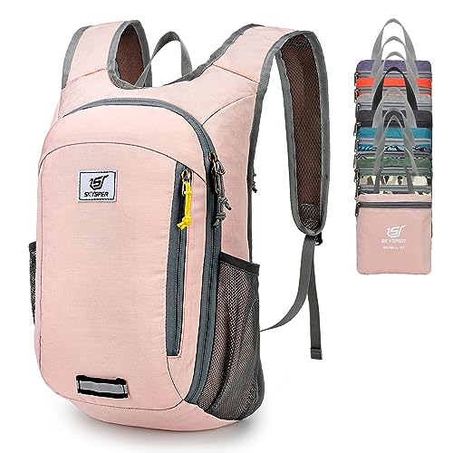 SKYSPER Small Daypack 10L Hiking Backpack Packable Lightweight Travel Day Pack for Women Men - color: Rosy, size: 10l
