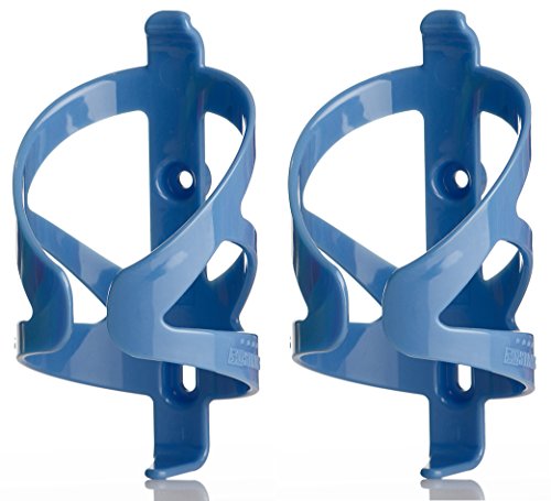 Bike Water Bottle Holder & Bottle Combo – 2-Pack 22 oz Sports Squeeze Bottles with Pull Top Cap & Easy-Install Bike Cage – Made in USA – 50 Strong Brand - color: Blue Cage 2-Pack