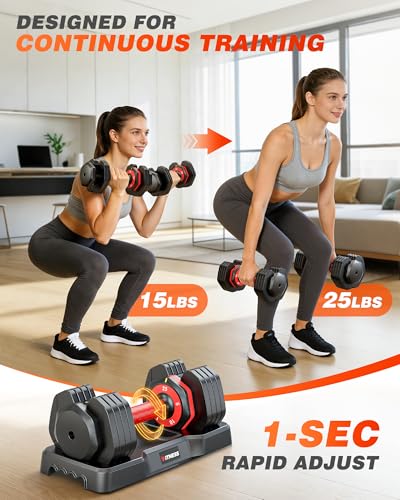 Adjustable Dumbbells Set of 2, 1 Hand Adjustable Weights Dumbbell Set and Workout Bench, 25/55/80lb Pair Weight Set For Home Gym Suit both Men and Women, Compact for Small Space Apartment Room - color: Classic-25lbs dumbbell+bench
