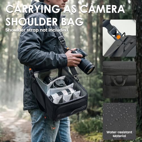 TARION Medium Camera Insert Bag - Quick Access DSLR Inner Case Organizer - Fits 2 Cameras 7 Lenses Drone Gear - Full Opening Back Design Protective Insert ShellCore M - style: M (2 Cameras 7 Lenses)