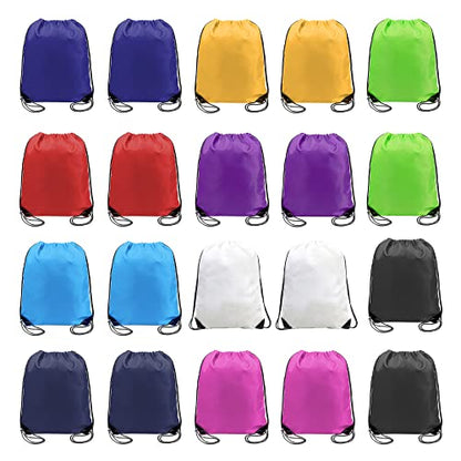 BeeGreen Drawstring Backpack Bags 20,30,50 Packs Reflective String Bags for Gym Sport Trip Cinch Sack DIY for Women Men - color: White Black Red Royal Blue Navy Blue Sky Blue Purple Grey Yellow Green Cerise