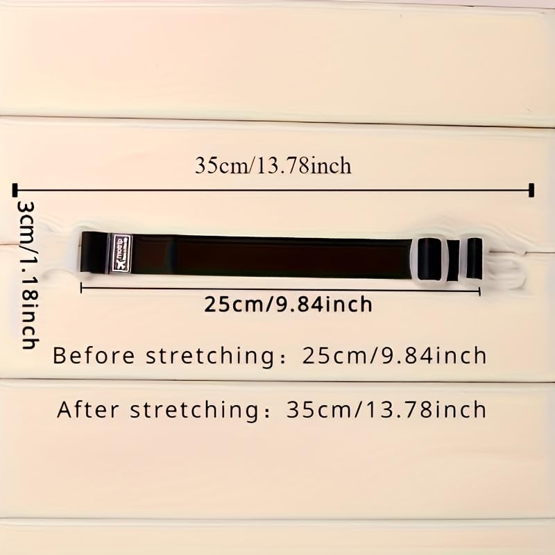3Pcs Multi-Color Luggage Straps - Elastic Nylon Travel Bag Fasteners, Adjustable 25-35cm Length, Heavy-Duty Suitcase Securing Straps for Luggage, Backpacks, Travel Accessories (Green) - color: green
