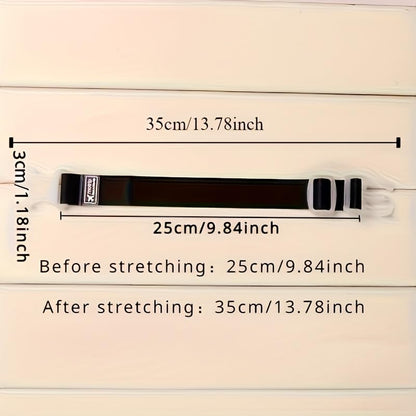3Pcs Multi-Color Luggage Straps - Elastic Nylon Travel Bag Fasteners, Adjustable 25-35cm Length, Heavy-Duty Suitcase Securing Straps for Luggage, Backpacks, Travel Accessories (Black) - color: black