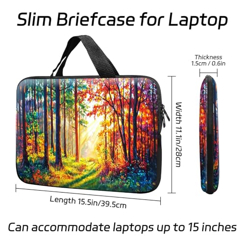 14 15 15.4 15.6 inch Laptop Handle Bag Computer Bag, Pouch Holder Notebook Sleeve Cover Soft Case Compatible for Dell,Lenovo,Toshiba HP, Asus Notebook-Autumn Forest - color: Autumn Forest