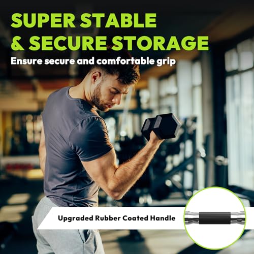 HANDBODE Hex Dumbbell Sets with Rack, 100-165 lb Rubber Encased Dumbbells for Strength Training, Exercise & Fitness, Home Gym Weight Set with Rack - style: 230 lb (10, 15, 25, 30, 35 lb) X 2 & Rack