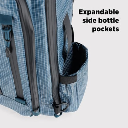 Topo Designs Global Travel Bag 30-40 Liter - Carry-on Compliant Versatile Pack, 3 Carry Options, External Laptop Sleeve (Eco-Friendly, 30L, Apex Pond Blue) - color: Apex Pond Blue, size: 30L
