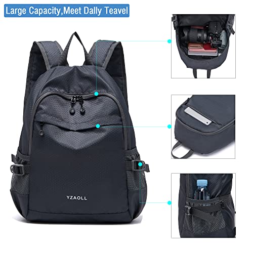 YZAOLL 20L Small Hiking Backpack Lightweight Day Packs, Packable Backpack for Women Men Travel Camping Vacation,Gray - color: A-20l-gray