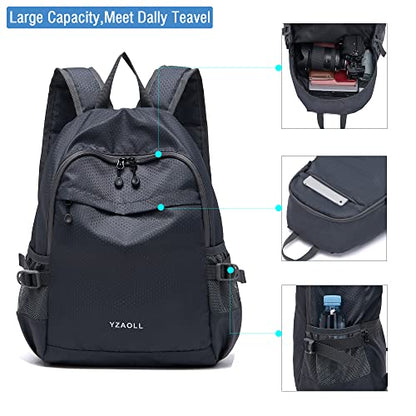 YZAOLL 20L Small Hiking Backpack Lightweight Day Packs, Packable Backpack for Women Men Travel Camping Vacation,Gray - color: A-20l-gray