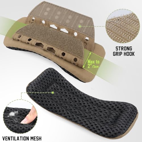 WYNEX Shoulder Strap Pad for Vest Carrier, 2 Pack Tactical Plate Shoulder Pads Strap Cushion Vest Accessories Shoulder Pads Soft Mesh Pads with Tactical Gear for Men - color: Khaki