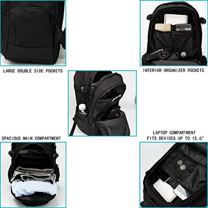 rickyh style School Backpack Travel Bag for Men & Women Lightweight College Back Pack with Laptop Compartmen - color: 01hei