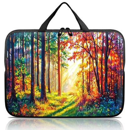 14 15 15.4 15.6 inch Laptop Handle Bag Computer Bag, Pouch Holder Notebook Sleeve Cover Soft Case Compatible for Dell,Lenovo,Toshiba HP, Asus Notebook-Autumn Forest - color: Autumn Forest