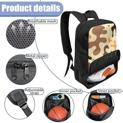 Basketball Backpack With Separate Ball Compartment And Shoes Fit Basketball Volleyball Football - color: Abstract