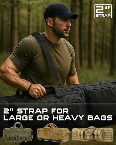 WYNEX Shoulder Strap Pad for Tactical Pouch, Universal Bag Strap with Detachable Thick Pad Single Shoulder Straps Replacement - color: Black, size: 2“ Strap