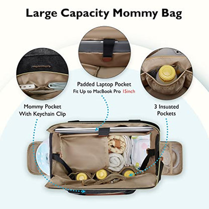 mommore Breast Pump Bag Diaper Tote Bag with 15 Inch Laptop Sleeve Fit Most Breast Pumps Like Medela, Spectra S1,S2, Evenflo - color: Dark-grey