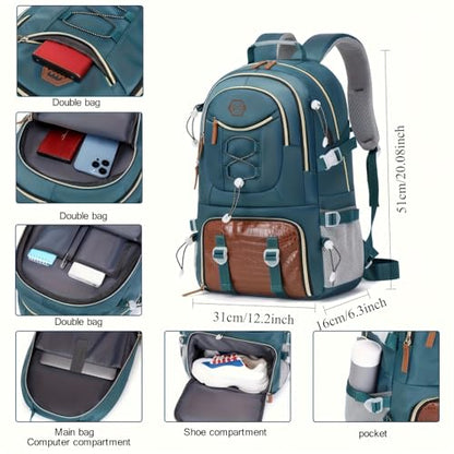 Spacious And Lightweight Outdoor Travel Backpack Featuring a Shoe Compartment - Ideal for Hiking, Camping, And (blue) - color: Blue