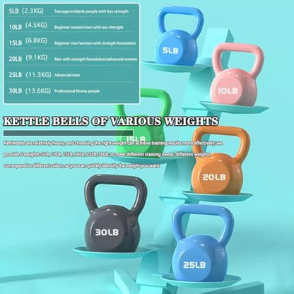 Kettlebell Weights Women's Fitness Shaping Kettle Bells, Gym Strength Training Dumbbell, Swing/Deadlift/Squat, Protect The Floor(Green-15LB) - color: Green-15lb