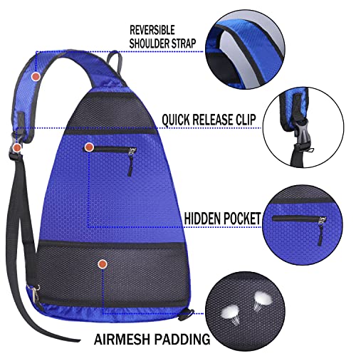 Pickleball Bag - Pickleball Bags for Women Men - Pickleball Backpack - Travel Pickleball Paddle Case, Pickle Ball Bag for Pickleball Paddle Tennis Racket, Protable Pickleball Sling Bag - color: Blue