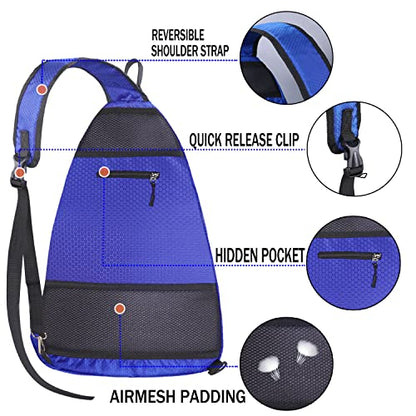 Pickleball Bag - Pickleball Bags for Women Men - Pickleball Backpack - Travel Pickleball Paddle Case, Pickle Ball Bag for Pickleball Paddle Tennis Racket, Protable Pickleball Sling Bag - color: Blue