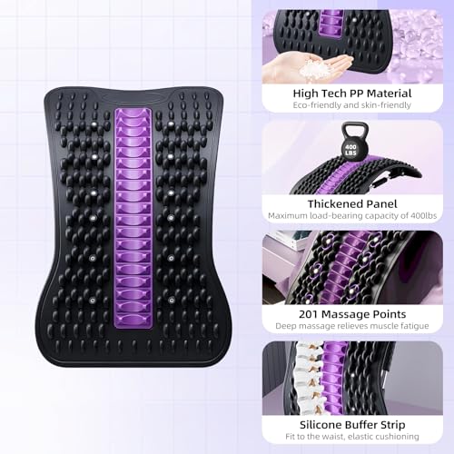 Adjustable Back Stretcher for Lower Back Stretching,Manual Spinal Decompression Board for Daily Use,Portable Lumbar Stretch Tool for Home Office & Travel.