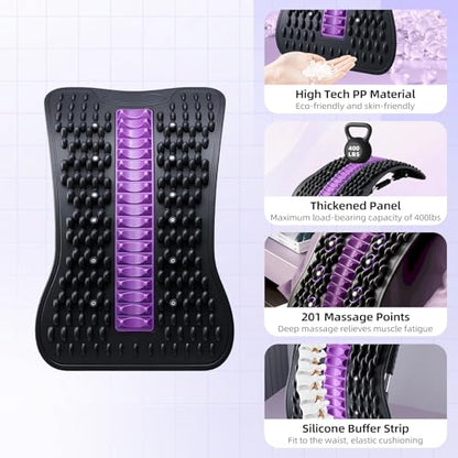 Adjustable Back Stretcher for Lower Back Stretching,Manual Spinal Decompression Board for Daily Use,Portable Lumbar Stretch Tool for Home Office & Travel.